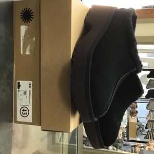 UGG Black Suede Slip-On Mule